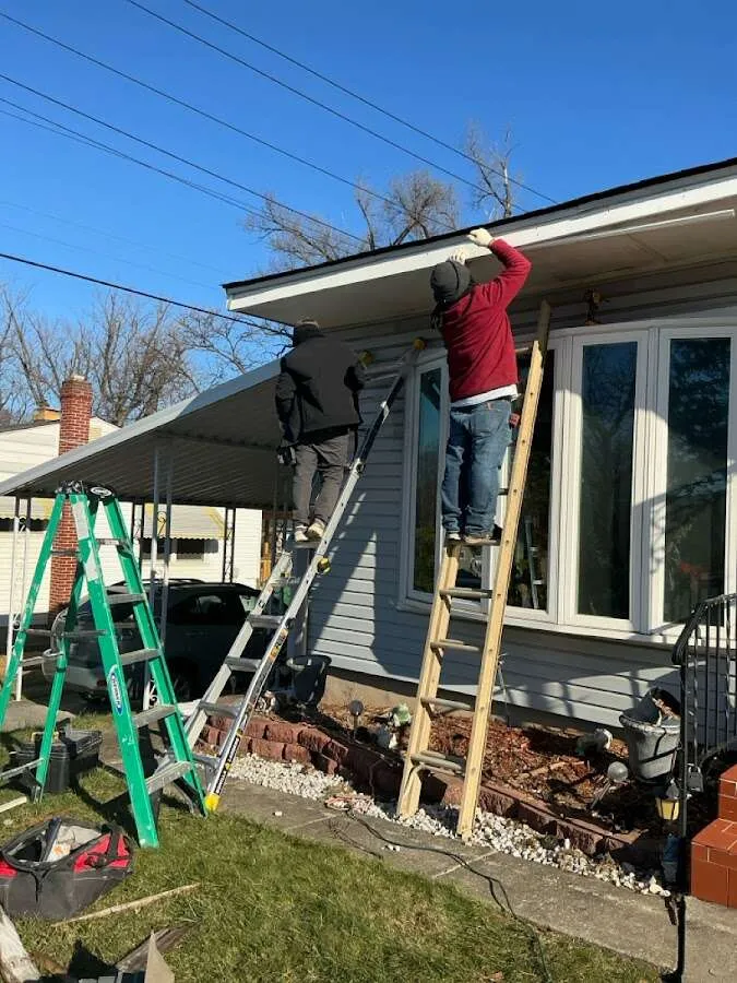 Restoration crew performing exterior repair in Sheridan